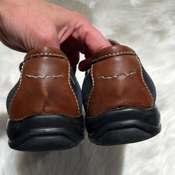 men’s army’s by DELFORS’S Navy blue suede‎ loafers Size 8.5. B79